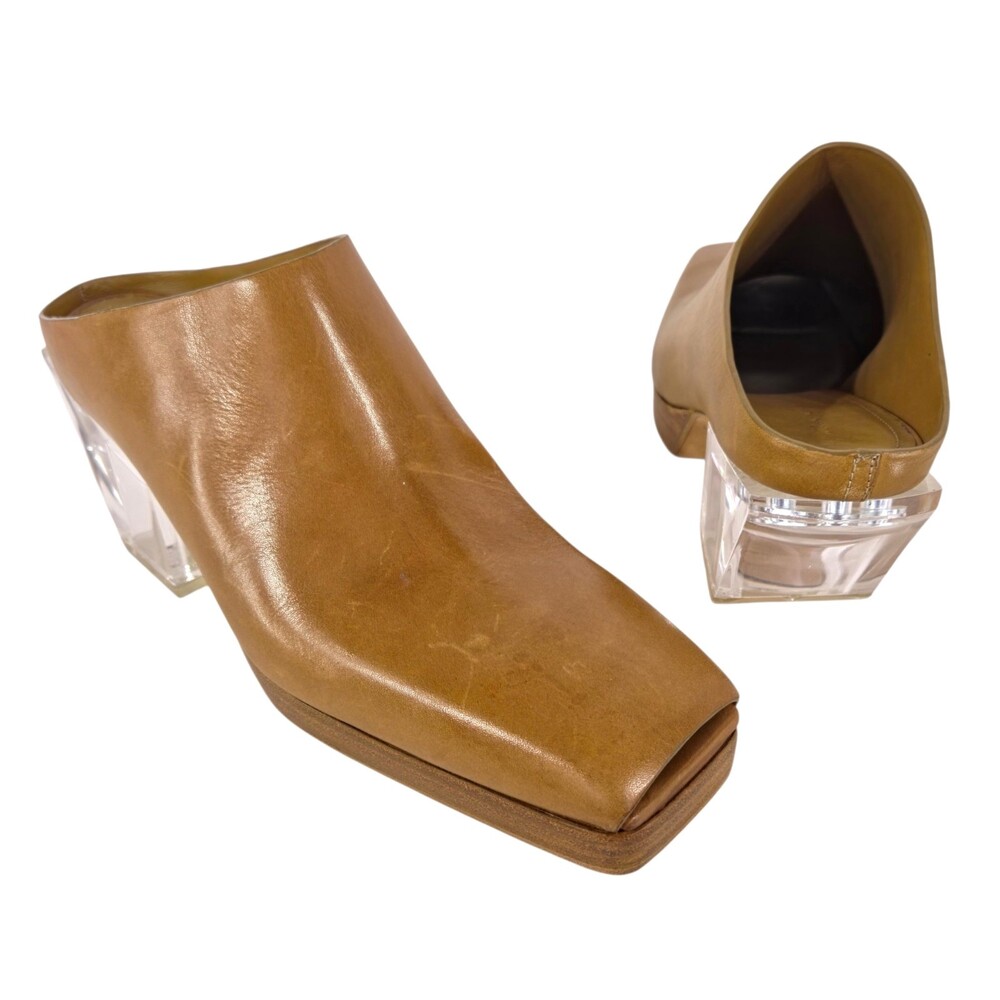 Rick Owens Clear Heel Mules US 11 IT 44 Mens Sulphate Yellow $1150